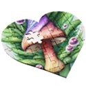 Tiny Mushroom Forest Antique Wooden Puzzle Heart View3