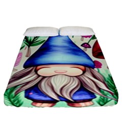 Tiny Mushroom Forest Scene Fitted Sheet (king Size) by GardenOfOphir