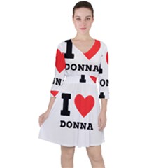 I Love Donna Quarter Sleeve Ruffle Waist Dress by ilovewhateva