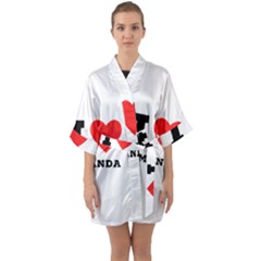 I Love Amanda Half Sleeve Satin Kimono  by ilovewhateva