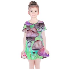 Historical Mushroom Forest Kids  Simple Cotton Dress by GardenOfOphir