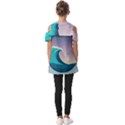 Tsunami Tidal Wave Wave Minimalist Ocean Sea 4 Fold Over Open Sleeve Top View2