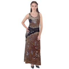 Rustic Charm Abstract Print Sleeveless Velour Maxi Dress by dflcprintsclothing