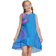 Liquid Background Pattern Kids  Frill Swing Dress by GardenOfOphir