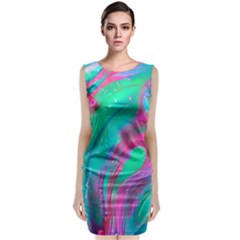 Fluid Art Background Sleeveless Velvet Midi Dress by GardenOfOphir