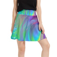 Fluid Art - Artistic And Colorful Waistband Skirt by GardenOfOphir