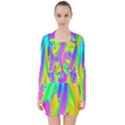 Fluid Background - Fluid Artist - Liquid - Fluid - Trendy V-neck Bodycon Long Sleeve Dress View1