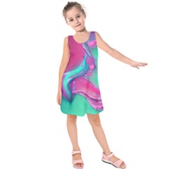 Marble Background - Abstract - Artist - Artistic - Colorful Kids  Sleeveless Dress by GardenOfOphir