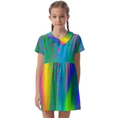 Liquid Shapes - Fluid Arts - Watercolor - Abstract Backgrounds Kids  Asymmetric Collar Dress by GardenOfOphir