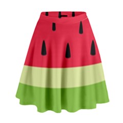 Watermelon Fruit Food Healthy Vitamins Nutrition High Waist Skirt by Wegoenart