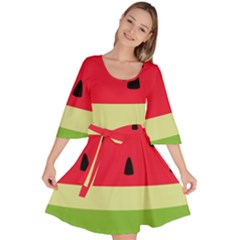 Watermelon Fruit Food Healthy Vitamins Nutrition Velour Kimono Dress by Wegoenart