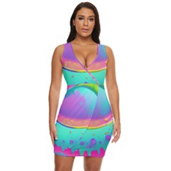 Liquid Art Pattern - Fluid Background Draped Bodycon Dress by GardenOfOphir