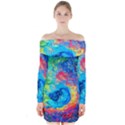 Liquid Art Pattern - Fluid Art Long Sleeve Off Shoulder Dress View1