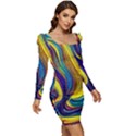 Rolling In The Deep Women Long Sleeve Ruched Stretch Jersey Dress View2