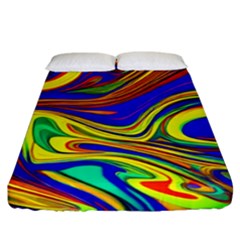 Contemporary Art Fluid Background Fitted Sheet (california King Size) by GardenOfOphir