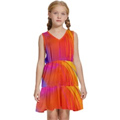 Liquid Art Pattern Kids  Sleeveless Tiered Mini Dress by GardenOfOphir