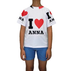 I Love Anna Kids  Short Sleeve Swimwear by ilovewhateva