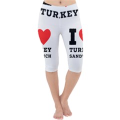 I Love Turkey Sandwich Lightweight Velour Cropped Yoga Leggings by ilovewhateva