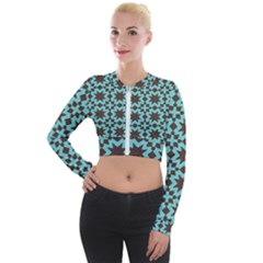 Pattern 20 Long Sleeve Cropped Velvet Jacket by GardenOfOphir