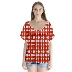 Pattern 23 V-neck Flutter Sleeve Top by GardenOfOphir