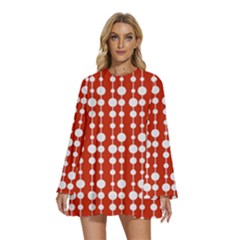 Pattern 23 Round Neck Long Sleeve Bohemian Style Chiffon Mini Dress by GardenOfOphir