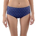 Blue Diamonds Reversible Mid-Waist Bikini Bottoms View1