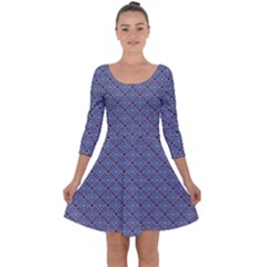 Blue Diamonds Quarter Sleeve Skater Dress by Sparkle