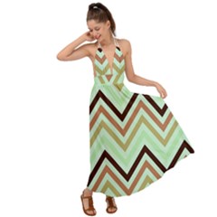 Chevron Iii Backless Maxi Beach Dress by GardenOfOphir