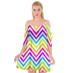 Bright Chevron Cutout Spaghetti Strap Chiffon Dress by GardenOfOphir