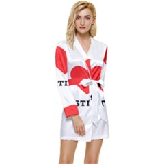 I Love Christine Long Sleeve Satin Robe by ilovewhateva