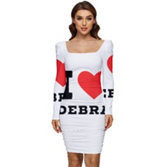 I Love Debra Women Long Sleeve Ruched Stretch Jersey Dress by ilovewhateva