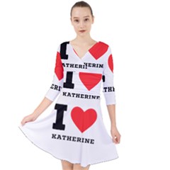 I Love Katherine Quarter Sleeve Front Wrap Dress by ilovewhateva