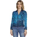 Artificial Intelligence Network Blue Art Women s Long Sleeve Revers Collar Cropped Jacket View1