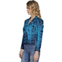 Artificial Intelligence Network Blue Art Women s Long Sleeve Revers Collar Cropped Jacket View2