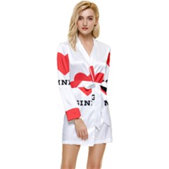 I Love Virginia Long Sleeve Satin Robe by ilovewhateva