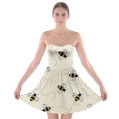 Insects Bees Digital Paper Strapless Bra Top Dress by Semog4