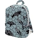 Fish Koi Ocean Sea Oriental Waves Zip Up Backpack View1