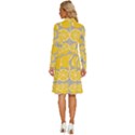 Lemon Background Lemon Wallpaper Long Sleeve Shirt Collar A-Line Dress View4