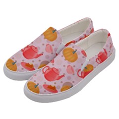 Pumpkin Tea Cup Pie Dessert Men s Canvas Slip Ons by Semog4