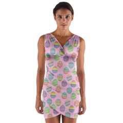 Egg Easter Eggs Pastel Digital Art Wrap Front Bodycon Dress by Semog4