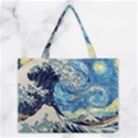 Starry Night Hokusai Vincent Van Gogh The Great Wave Off Kanagawa Medium Tote Bag View1