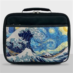 Starry Night Hokusai Vincent Van Gogh The Great Wave Off Kanagawa Lunch Bag by Semog4