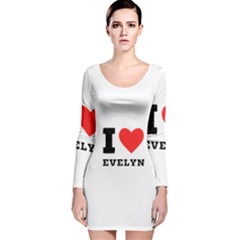 I Love Evelyn Long Sleeve Velvet Bodycon Dress by ilovewhateva