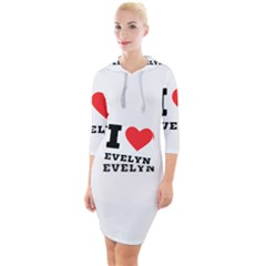 I Love Evelyn Quarter Sleeve Hood Bodycon Dress by ilovewhateva