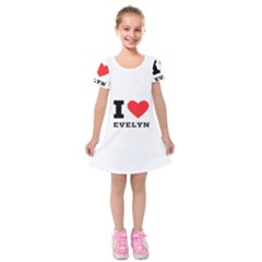 I Love Evelyn Kids  Short Sleeve Velvet Dress by ilovewhateva