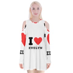 I Love Evelyn Velvet Long Sleeve Shoulder Cutout Dress by ilovewhateva