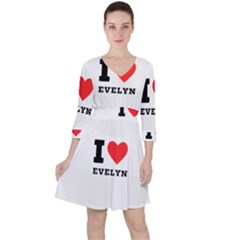 I Love Evelyn Quarter Sleeve Ruffle Waist Dress by ilovewhateva