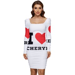 I Love Cheryl Women Long Sleeve Ruched Stretch Jersey Dress by ilovewhateva