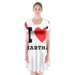 I Love Martha Short Sleeve V-neck Flare Dress by ilovewhateva