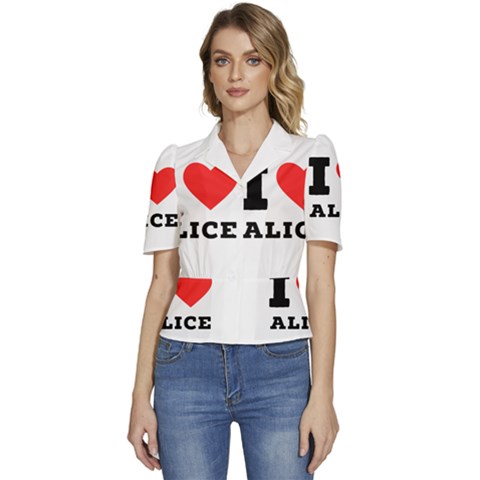 I Love Alice Puffed Short Sleeve Button Up Jacket by ilovewhateva